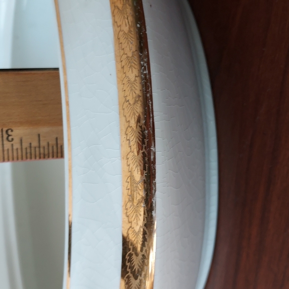 Saxon China 18k gold 6090g covered dish Vintage ivory gold leaf 🌿 trim cira1915 - Picture 14 of 16